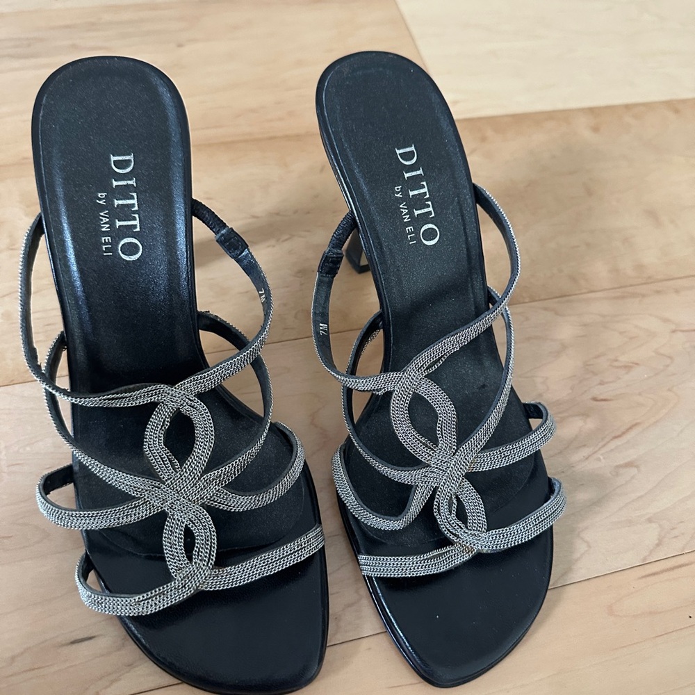 Black and Silver Women's Sandals